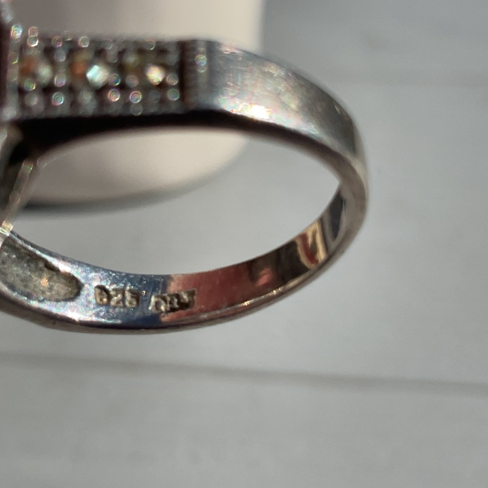 DBJ Topaz Marcasite Ring 925 silver Vintage size 7 - Picture 12 of 15